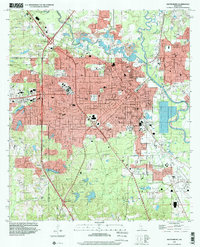 preview thumbnail of historical topo map of Hattiesburg, MS in 1996