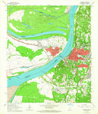 Download a high-resolution, GPS-compatible USGS topo map for Natchez, MS (1964 edition)