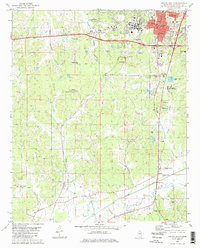 1980 Map of Oxford, MS, 1981 Print