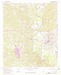 1964 Map of Waynesboro, MS, 1982 Print