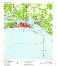 1954 Map of Biloxi, MS, 1962 Print