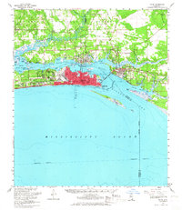 1954 Map of Biloxi, MS, 1967 Print