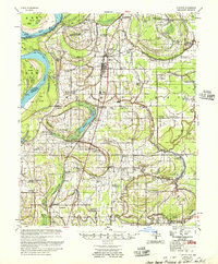1955 Map of Austin, MS, 1957 Print