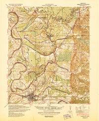 1940 Map of Greenwood, MS, 1945 Print