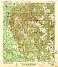 preview thumbnail of historical topo map of Lucedale, MS in 1943