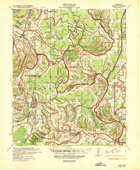 1939 Map of Marks, MS, 1943 Print