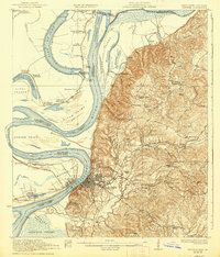 1922 Map of Natchez, 1938 Print