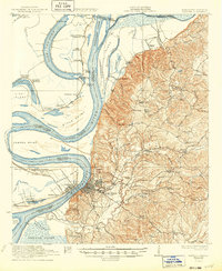 1922 Map of Natchez, 1949 Print
