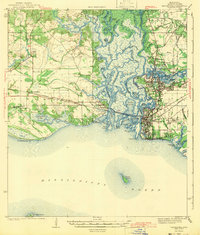 preview thumbnail of historical topo map of Pascagoula, MS in 1943