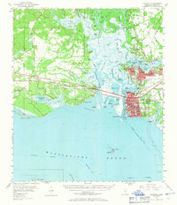 1955 Map of Pascagoula, MS, 1971 Print