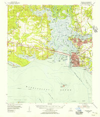 1955 Map of Pascagoula, MS, 1956 Print