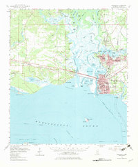 1955 Map of Pascagoula, MS, 1982 Print