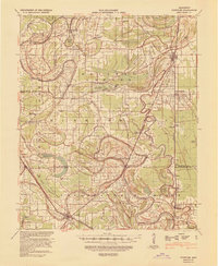 1939 Map of Tutwiler, MS, 1943 Print