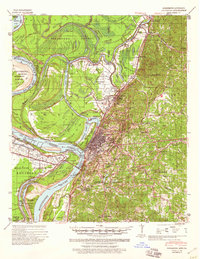 1941 Map of Vicksburg, MS, 1960 Print