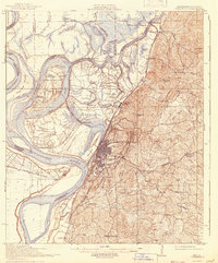 preview thumbnail of historical topo map of Vicksburg, MS in 1918