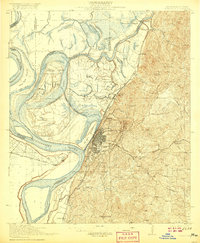 preview thumbnail of historical topo map of Vicksburg, MS in 1918