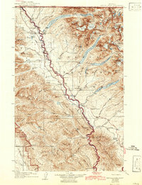 Download a high-resolution, GPS-compatible USGS topo map for Kintla Lakes, MT (1942 edition)