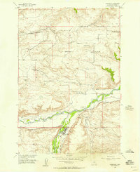 1955 Map of Absarokee, MT, 1957 Print