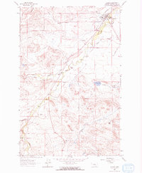 1963 Map of Augusta, MT, 1965 Print