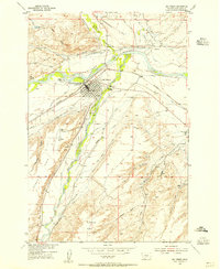 1954 Map of Big Timber, MT, 1956 Print