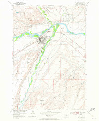 1954 Map of Big Timber, MT, 1973 Print