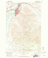 1967 Map of Glendive, MT, 1970 Print