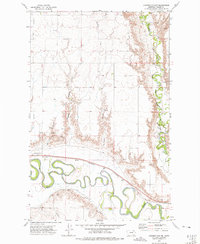 Download a high-resolution, GPS-compatible USGS topo map for Lindeke Coulee, MT (1975 edition)