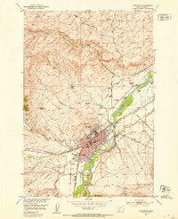 1951 Map of Livingston, MT, 1954 Print