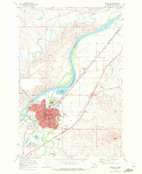 preview thumbnail of historical topo map of Miles City, MT in 1968