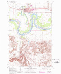 1972 Map of Poplar, MT, 1989 Print