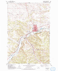 1979 Map of Roundup, MT, 1993 Print