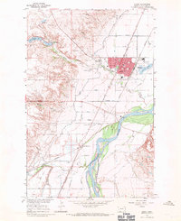 1966 Map of Sidney, MT, 1971 Print