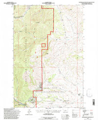 Download a high-resolution, GPS-compatible USGS topo map for Woodhurst Mountain, MT (1997 edition)