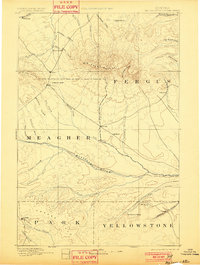 1893 Map of Big Snowy Mountain, 1901 Print