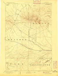 1893 Map of Big Snowy Mountain, 1909 Print