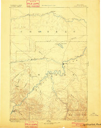 1886 Map of Great Falls, 1901 Print