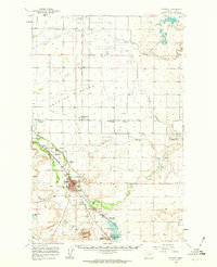 1960 Map of Choteau, MT, 1962 Print
