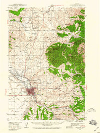 1941 Map of Lewistown, MT, 1959 Print