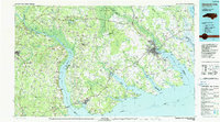 1985 Map of Elizabeth City, NC, 1990 Print