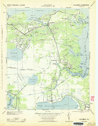 1943 Map of Tyrrell County, NC