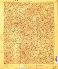 1907 Map of Cowee, 1913 Print