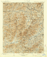 1902 Map of Mount Mitchell, 1942 Print