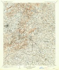 1907 Map of Saluda, 1934 Print