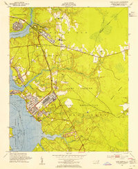 Download a high-resolution, GPS-compatible USGS topo map for Camp Lejeune, NC (1954 edition)