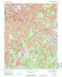 Download a high-resolution, GPS-compatible USGS topo map for Charlotte East, NC (1989 edition)