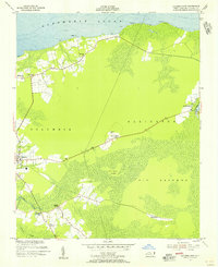 1953 Map of Columbia, NC, 1956 Print