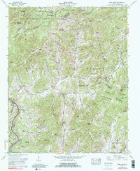 Download a high-resolution, GPS-compatible USGS topo map for Fines Creek, NC (1990 edition)