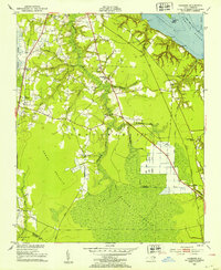 Download a high-resolution, GPS-compatible USGS topo map for Hackney, NC (1953 edition)