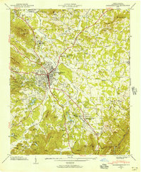 1946 Map of Hendersonville, 1965 Print
