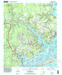 preview thumbnail of historical topo map of Onslow County, NC in 1997
